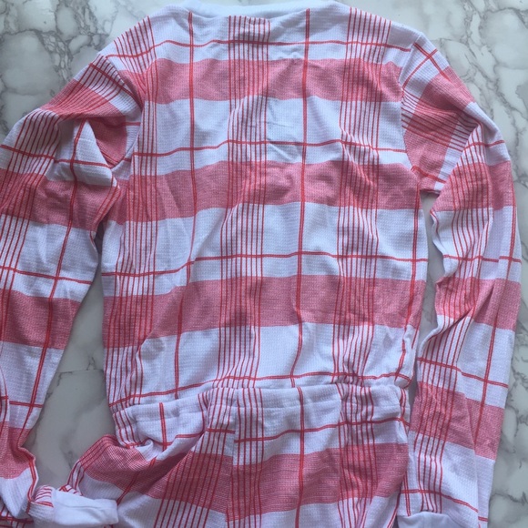 WILDFOX red plaid pajama romper - Picture 4 of 7