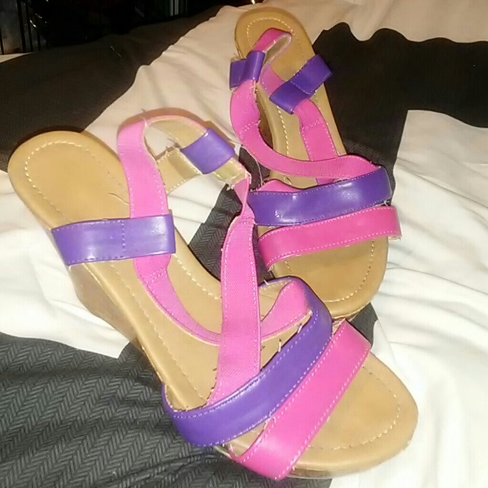 Bright pink and purple wedges