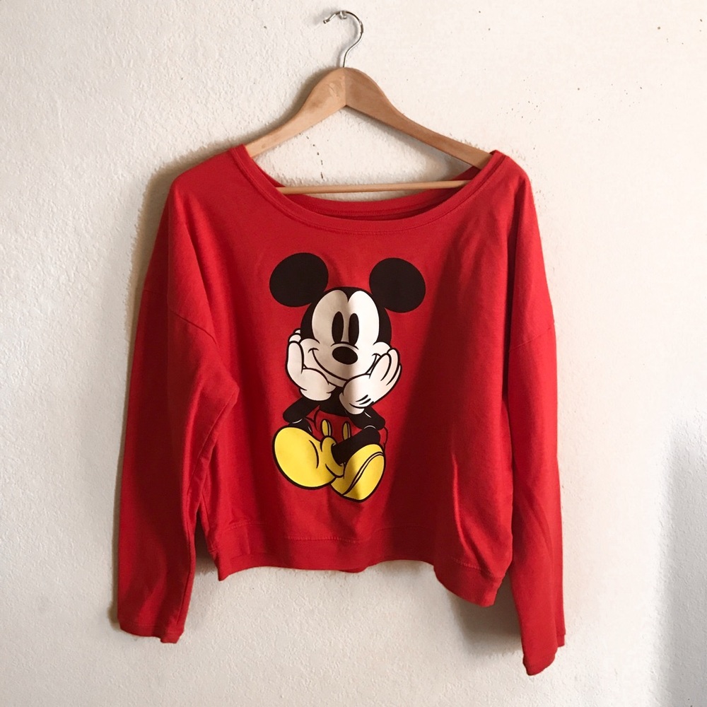 Disney Mickey Mouse Crewneck crop sweater Large