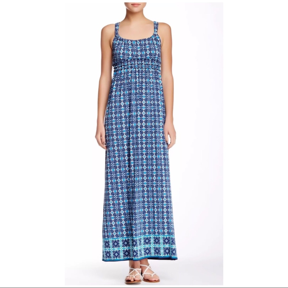 MAX STUDIO EMPIRE WAIST MAXI DRESS