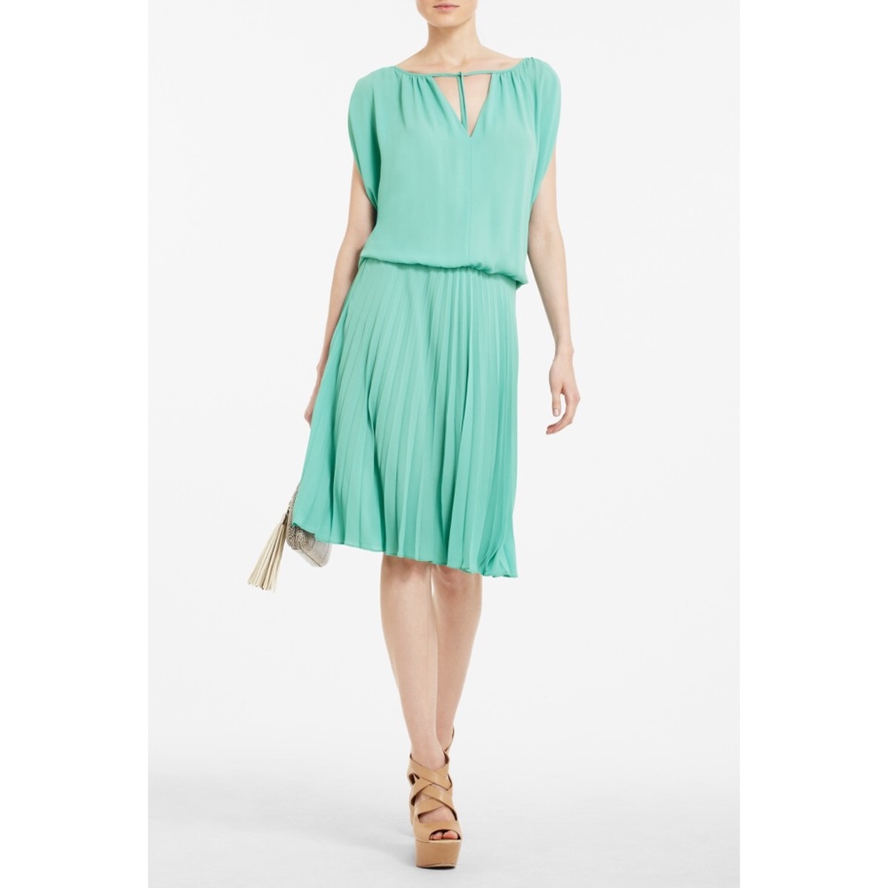 Bcbgmaxazria mint pleated dress