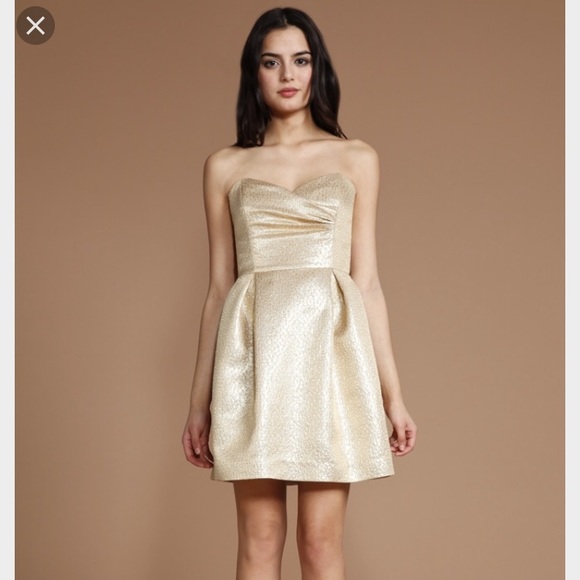 Gold strapless dress by Shoshanna - Picture 5 of 6