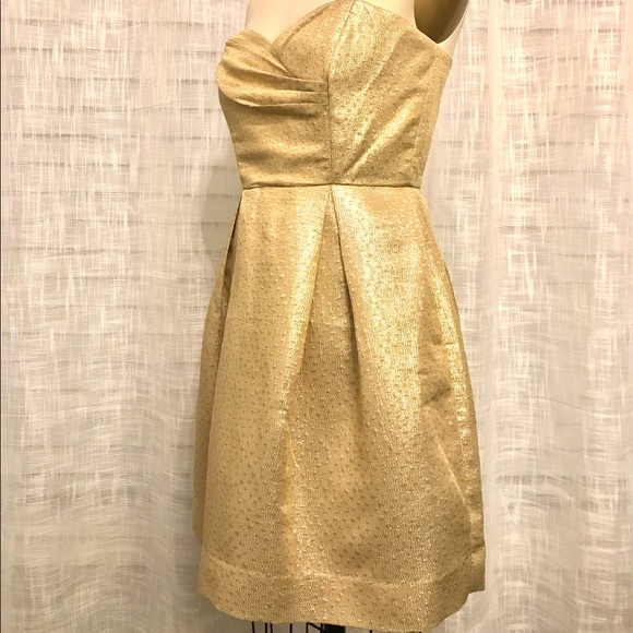Gold strapless dress by Shoshanna - Picture 2 of 6