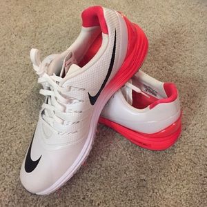 Nike Lunar Control 4 Golf Shoe White / Crimson Red