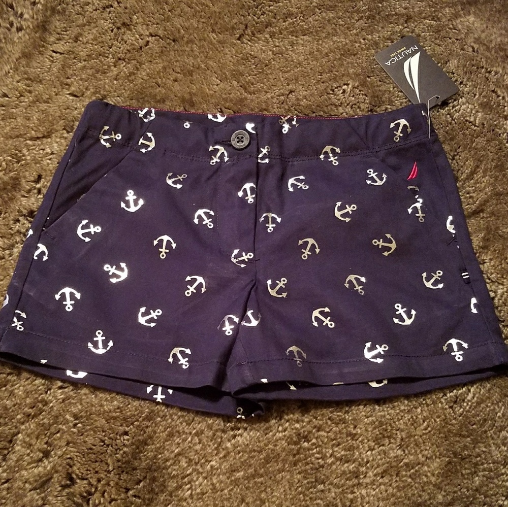 SOLD NWT Size 8 Nautica Navy Blue Anchor Shorts