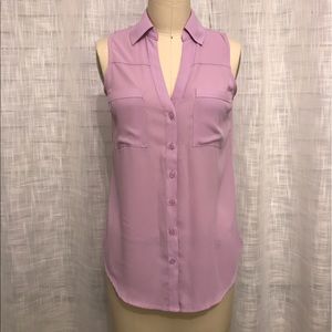 Lavender sleeveless button up