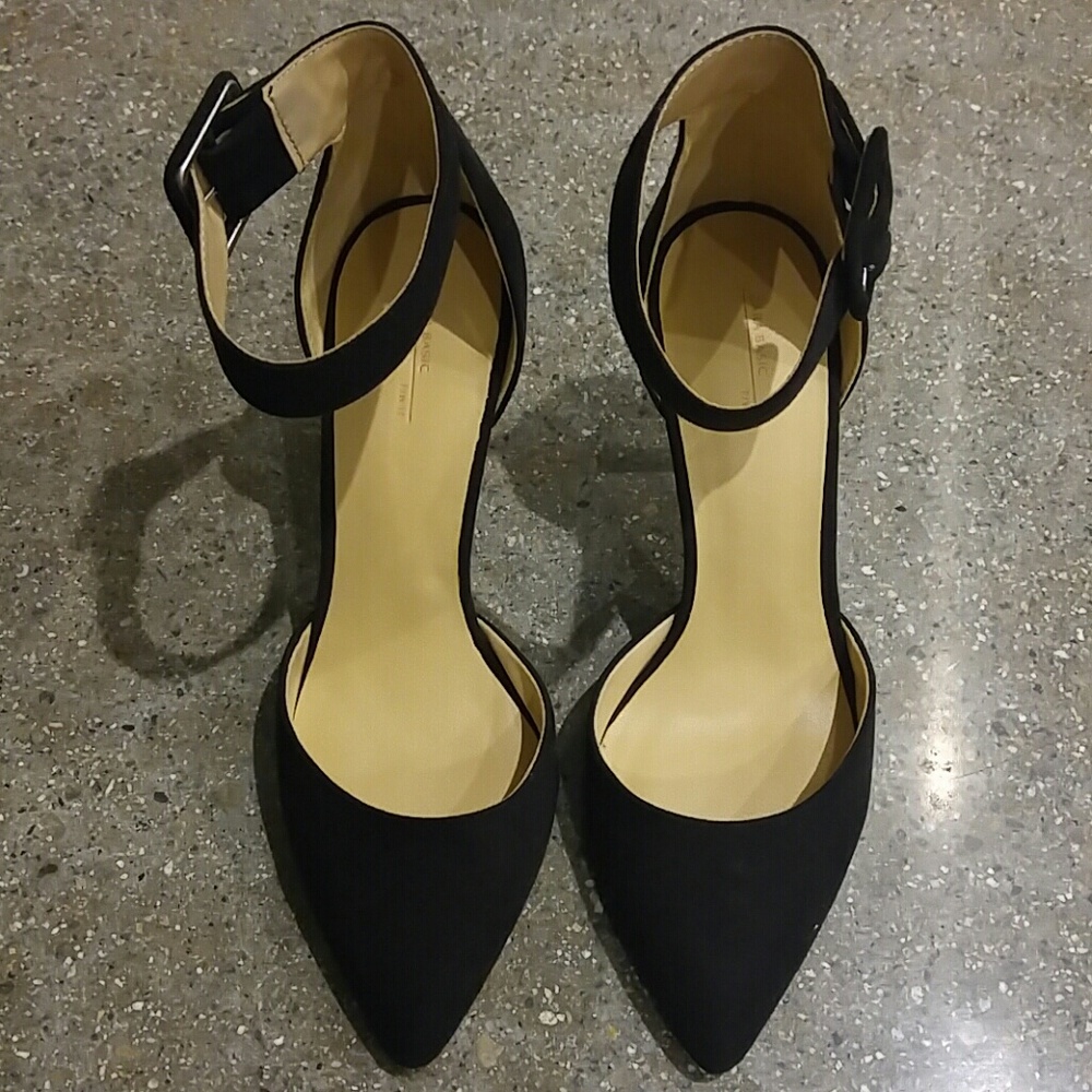 Zara black ankle strap heels