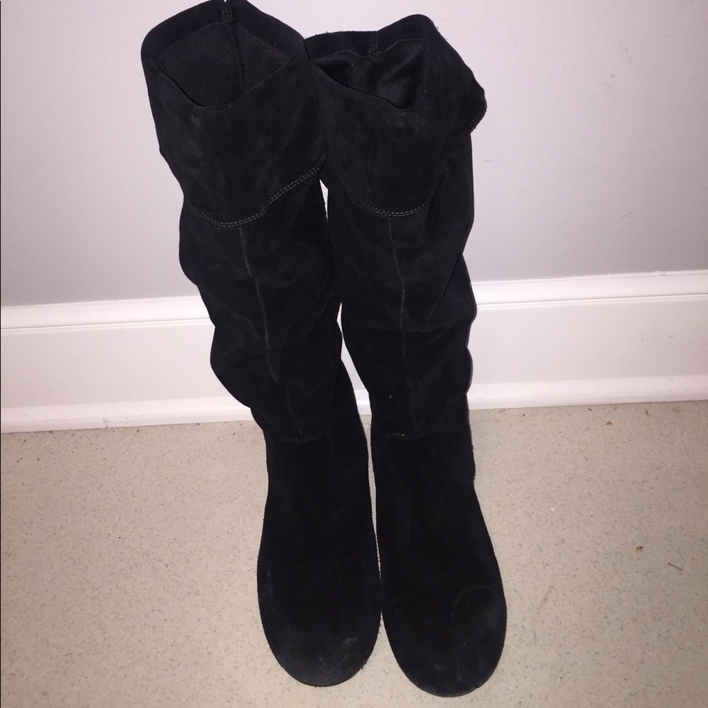 Gianni Bini Black Suede Winter Boots Size 9