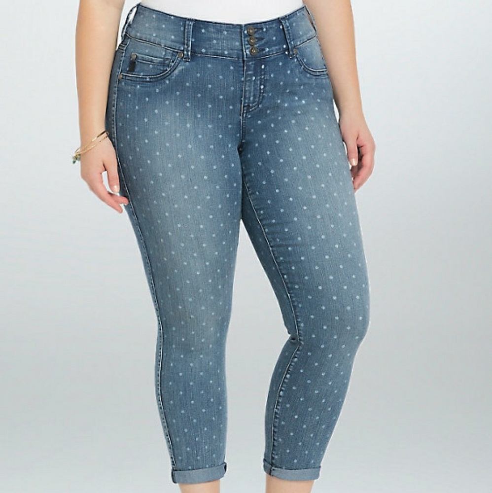 Torrid polka dot crop jeggings size 22