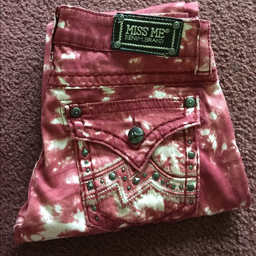 Red Tie Die Miss Me Jeans