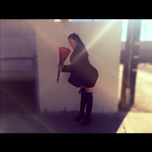 Classy black knitted dress