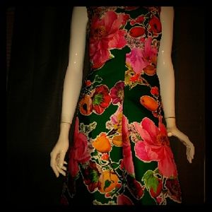 Women vintage dress sz10P Talbots colorful flowers
