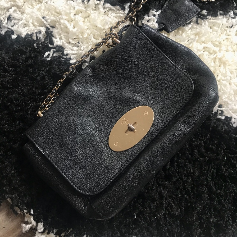 Mulberry small Black Glossy Goat Lily bag!