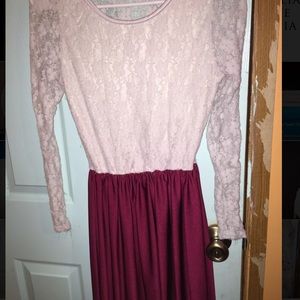 White and red lace dress