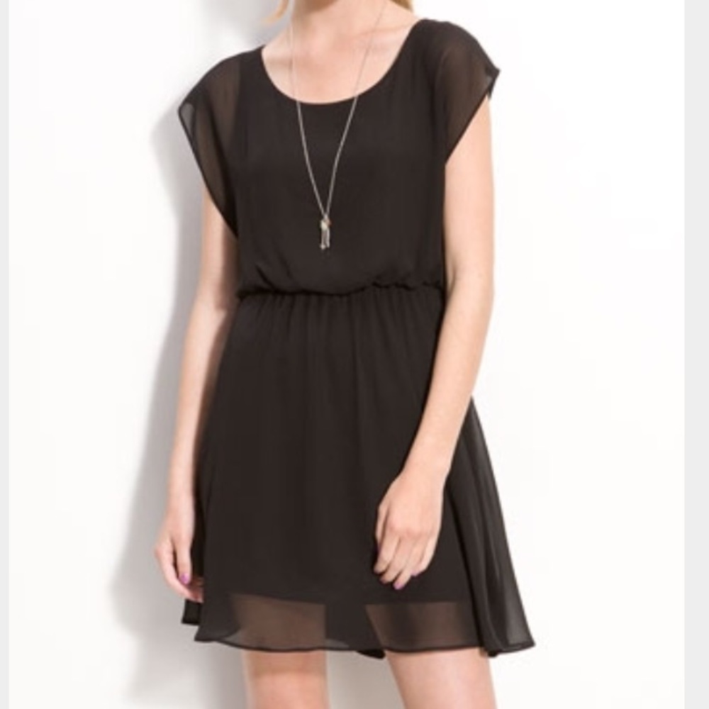 NEW Lush Black Harper Chiffon Dress
