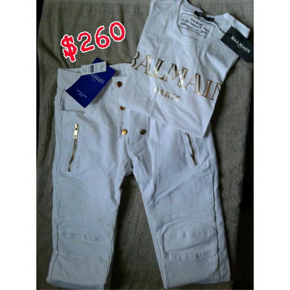 Balmain Jean and t-shirt