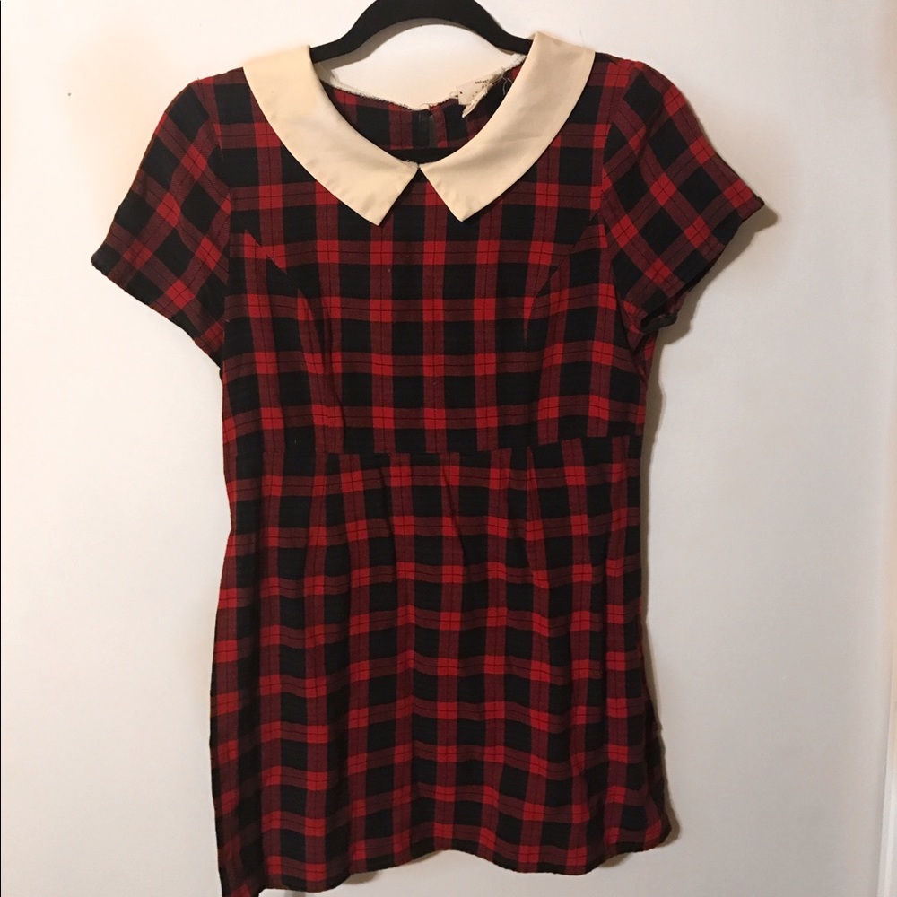 UO plaid collared mini dress