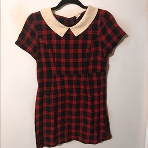 UO plaid collared mini dress