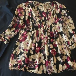 Multicolor blouse with pleating