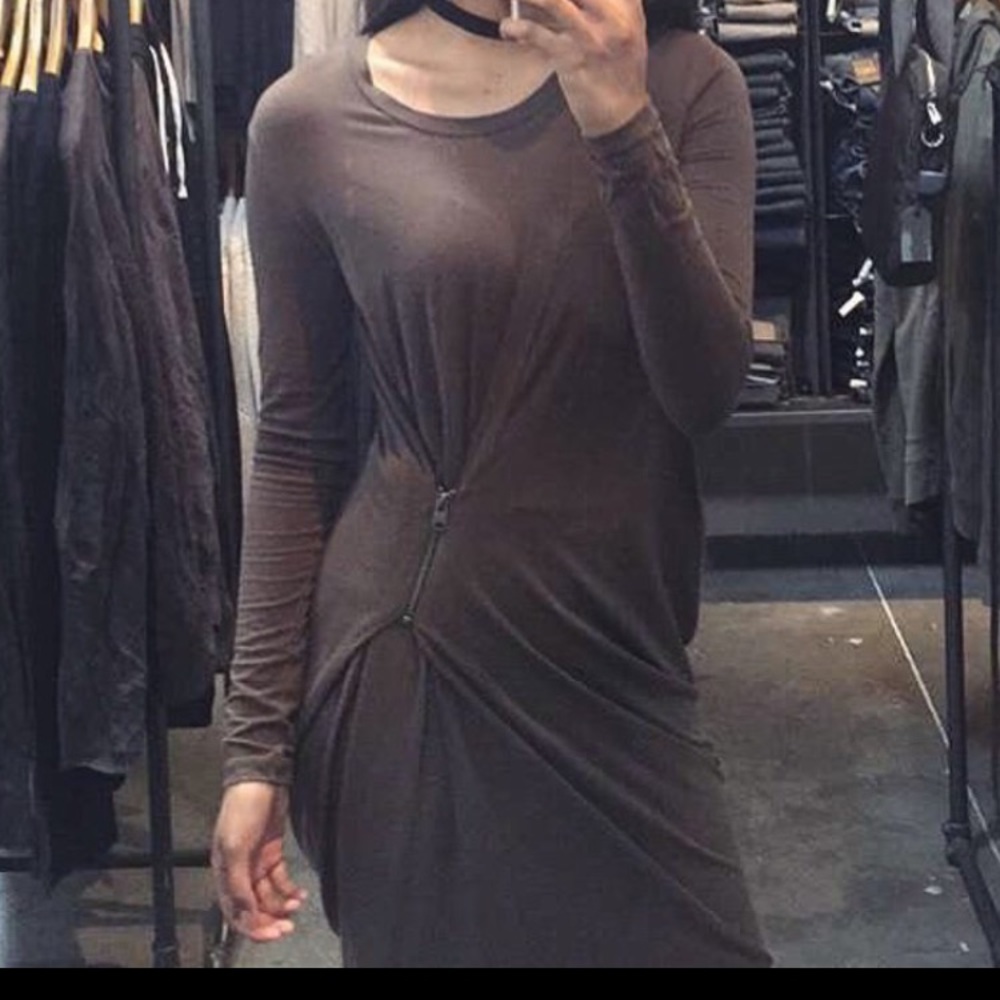 NWT All Saints Albi charcoal black dress
