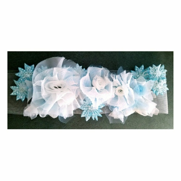 ice queen floral bridal sash wedding belt blue dye main image 5
