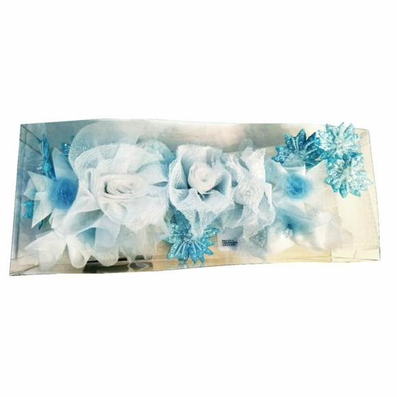 ice queen floral bridal sash wedding belt blue dye