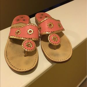 Women's pink and gold Jack Rodgers