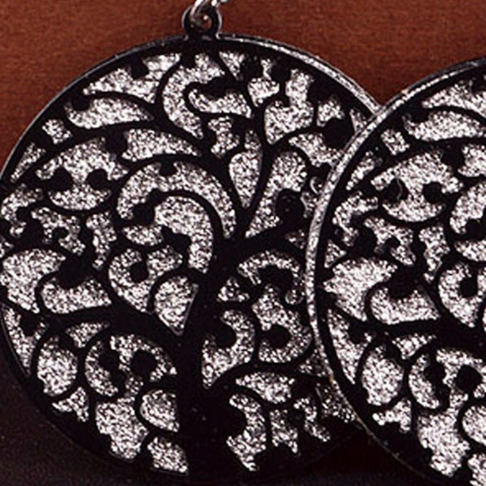 New!! Round Tree Of Life Earrings Sparkly Gold - Picture 5 of 7