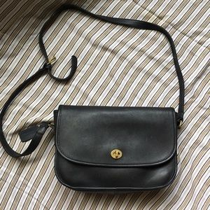 Black Coach Court Messenger Bag