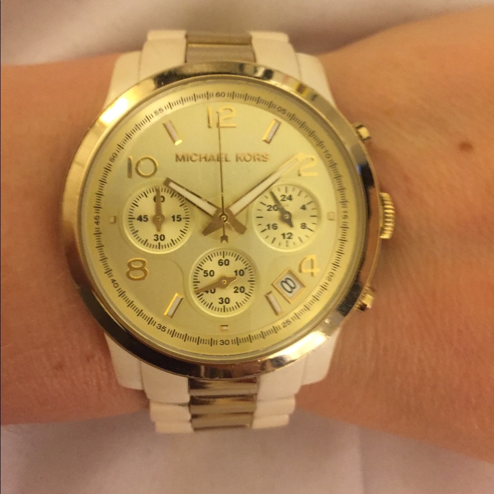 Michael Kors white and gold watch- SOLD