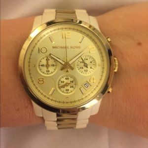 Michael Kors white and gold watch- SOLD