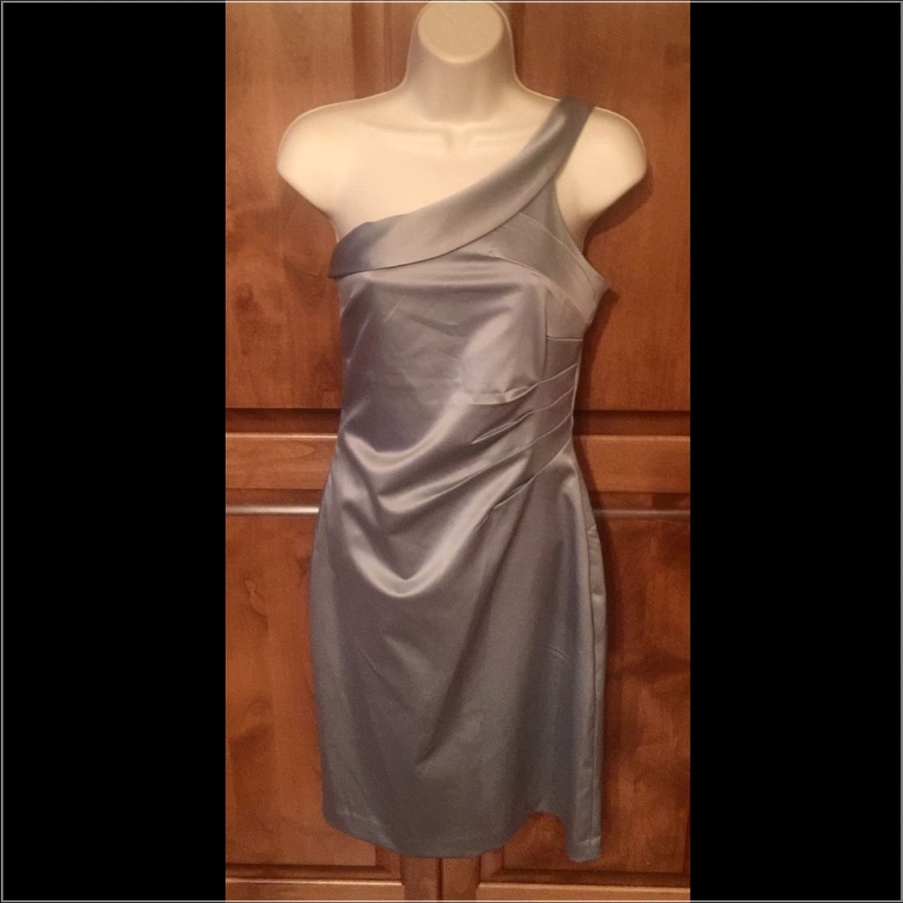 THE LIMITED Size 4 One Shoulder Dress Silver Lined