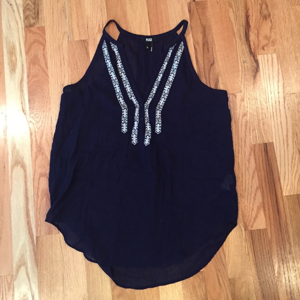 ANTHROPOLOGIE PAIGE TOP! NAVY blue XS