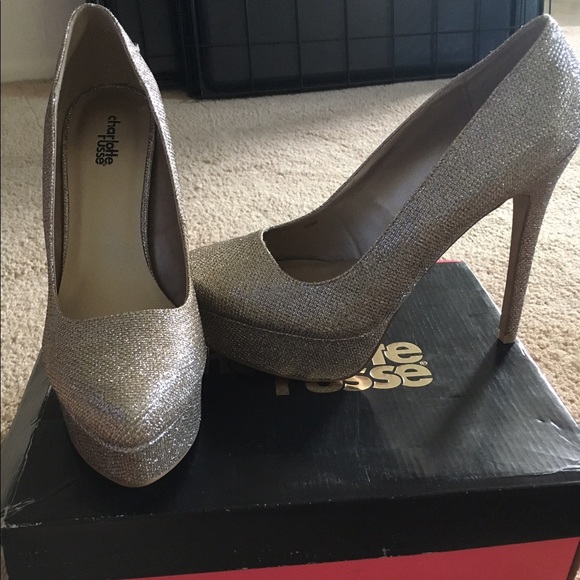 Charlotte Russe Shoes - Charlotte Russe gold sparkle heels