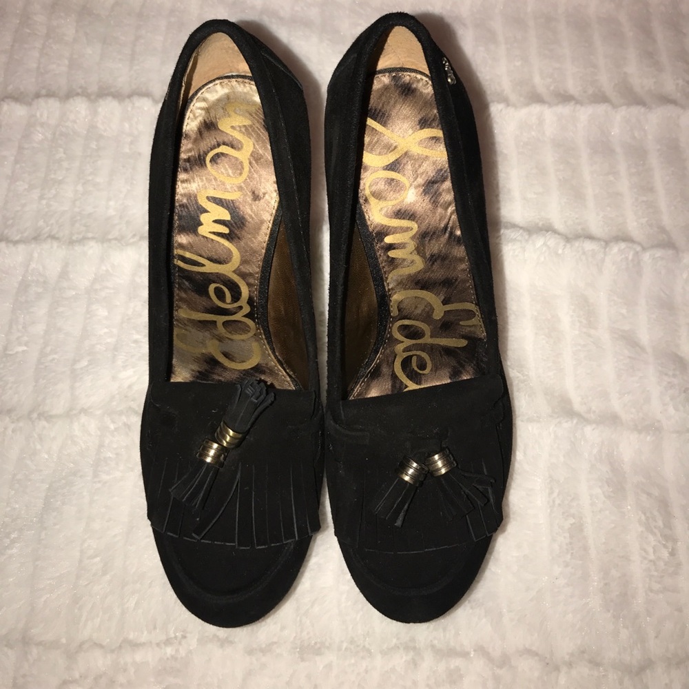 SAM EDELMAN, NEVER WORN, 7.5, Black Wedge Loafer!