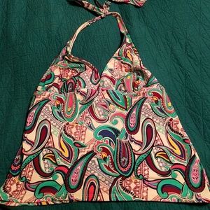 Bright Paisley halter tankini