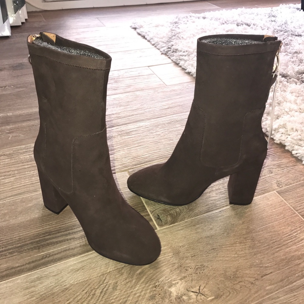 H&M Real Suede Brown Booties