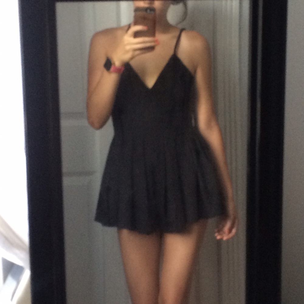 LF Rumor Boutique Black Pleated Playsuit