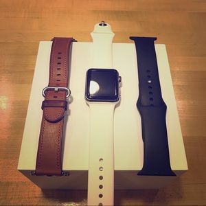 38mm Stainless Steel Apple Watch plus extras