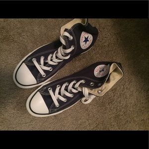 Navy high top converse