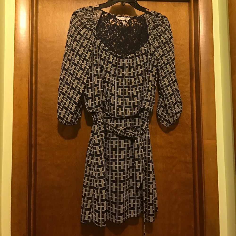 Blue & White Vintage 3/4 Sleeve Dress