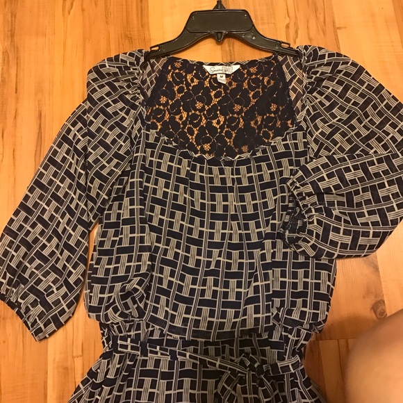 Blue & White Vintage 3/4 Sleeve Dress - Picture 2 of 4