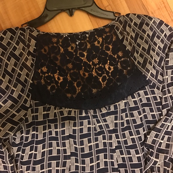 Blue & White Vintage 3/4 Sleeve Dress - Picture 3 of 4