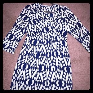 Ikat like printed wrap dress