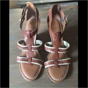 Franco Sarto Brown Wedge Sandals, 6.5