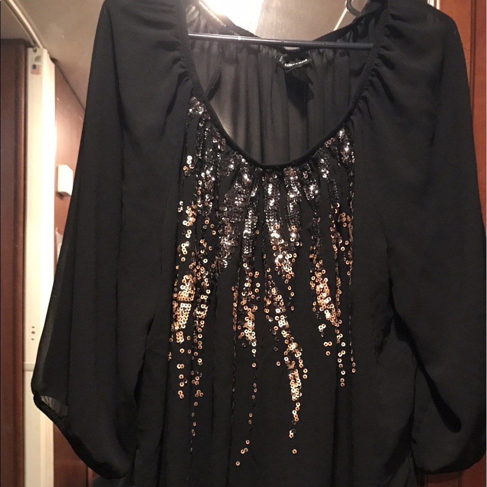 Sheer Lane Bryant Sequin Top 18/20