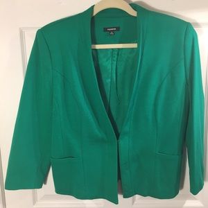 Green simple clasp blazer