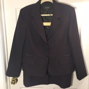 Deep eggplant skirt suit, Kasper