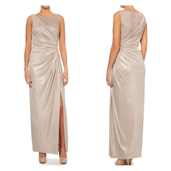 Adrianna Papell Dresses & Skirts - ❤️NEW Women's Metallic Side Gathered Lace Jersey