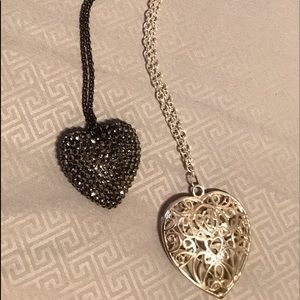 Two heart necklaces